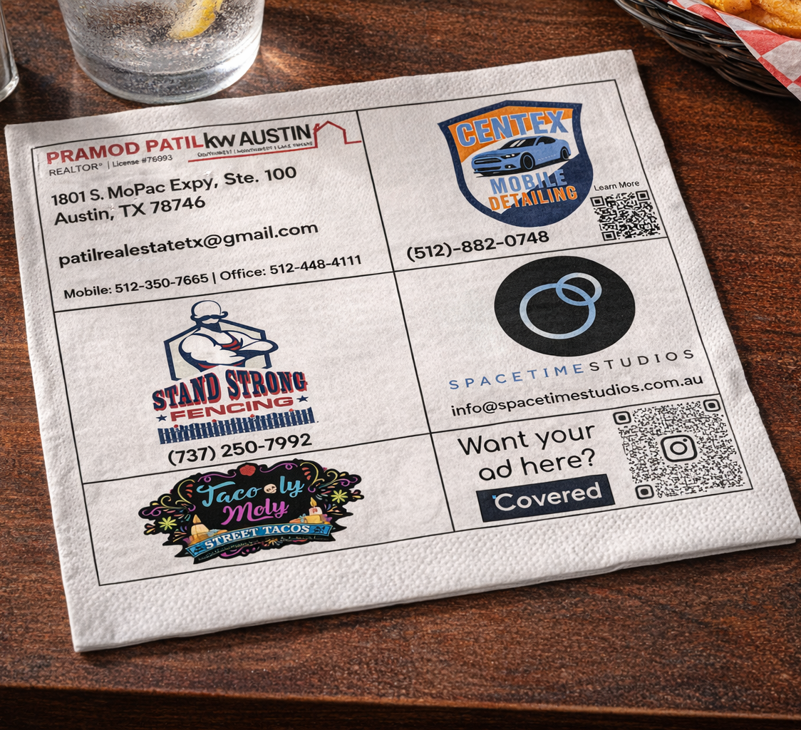 Covered napkin ad mockup